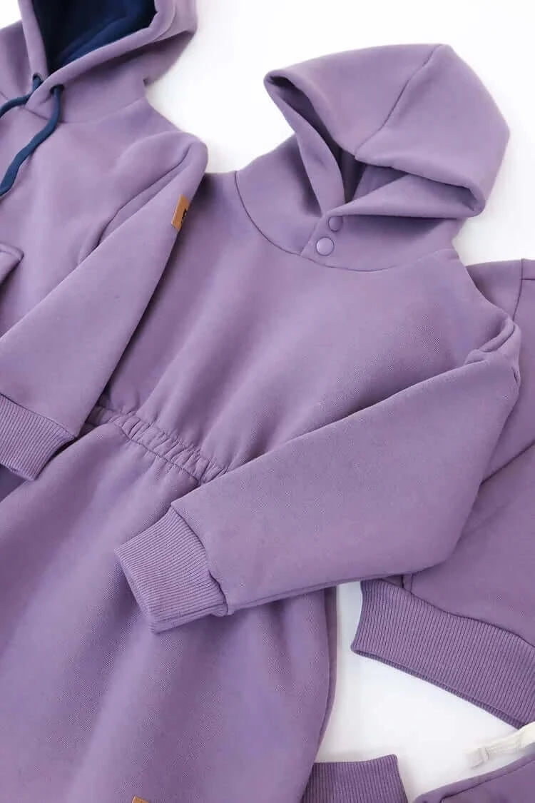 Kleid mit Kapuze  - Violett