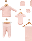 7-teiliges Baby Mädchen Set mit Decke