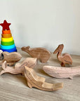 7-teiliges Holzspielzeug-Set, Meerestier-Figuren
