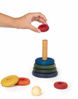 Stapelstein Rainbow aus Holz - Montessori Spielzeugzeug