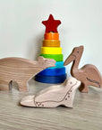 7-teiliges Holzspielzeug-Set, Meerestier-Figuren
