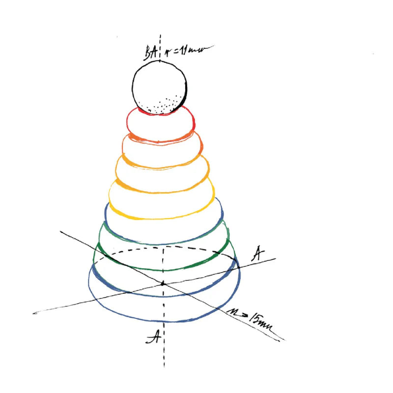 Stapelstein Rainbow aus Holz - Montessori Spielzeugzeug