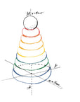 Stapelstein Rainbow aus Holz - Montessori Spielzeugzeug