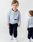 2-teiliges Strick-Set mit einer Tasche aus Baumwolle