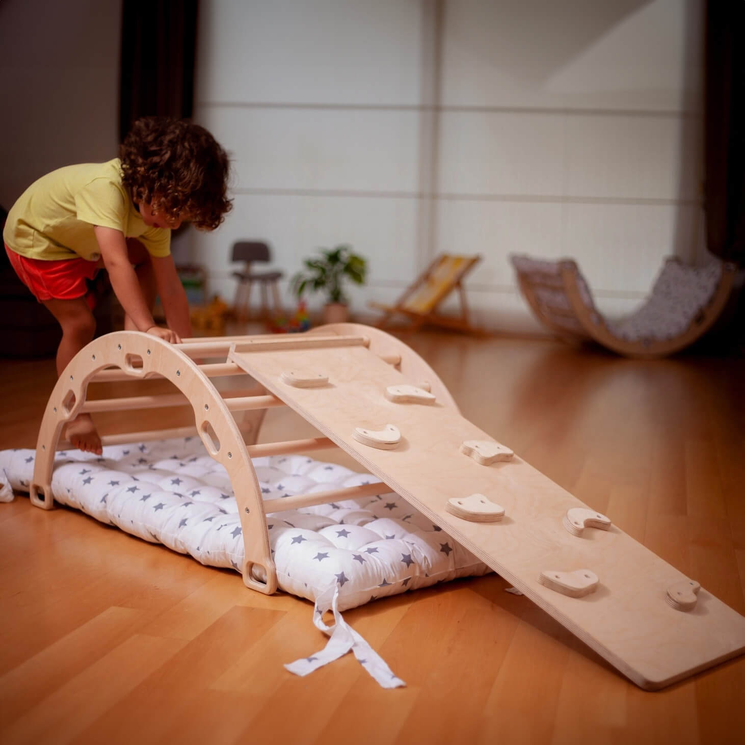 Set Montessori Arco Di Arrampicata In Legno + Cuscino | Gioco Sviluppo Bambini - Foto 6