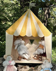 Handgefertigte Kinderzimmer Zirkus Wandregal in Creme & Senf