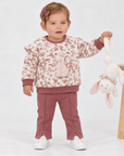 2-teiliges Baby-Set mit Blumen-Sweatshirt & Hose – Häschen