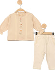 2-teiliges Baby-Set für Mädchen – Vertikal besticktes Blumenmuster