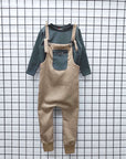 2-teiliges- Set "Velved Collection" Overall + Sweatshirt in Beige