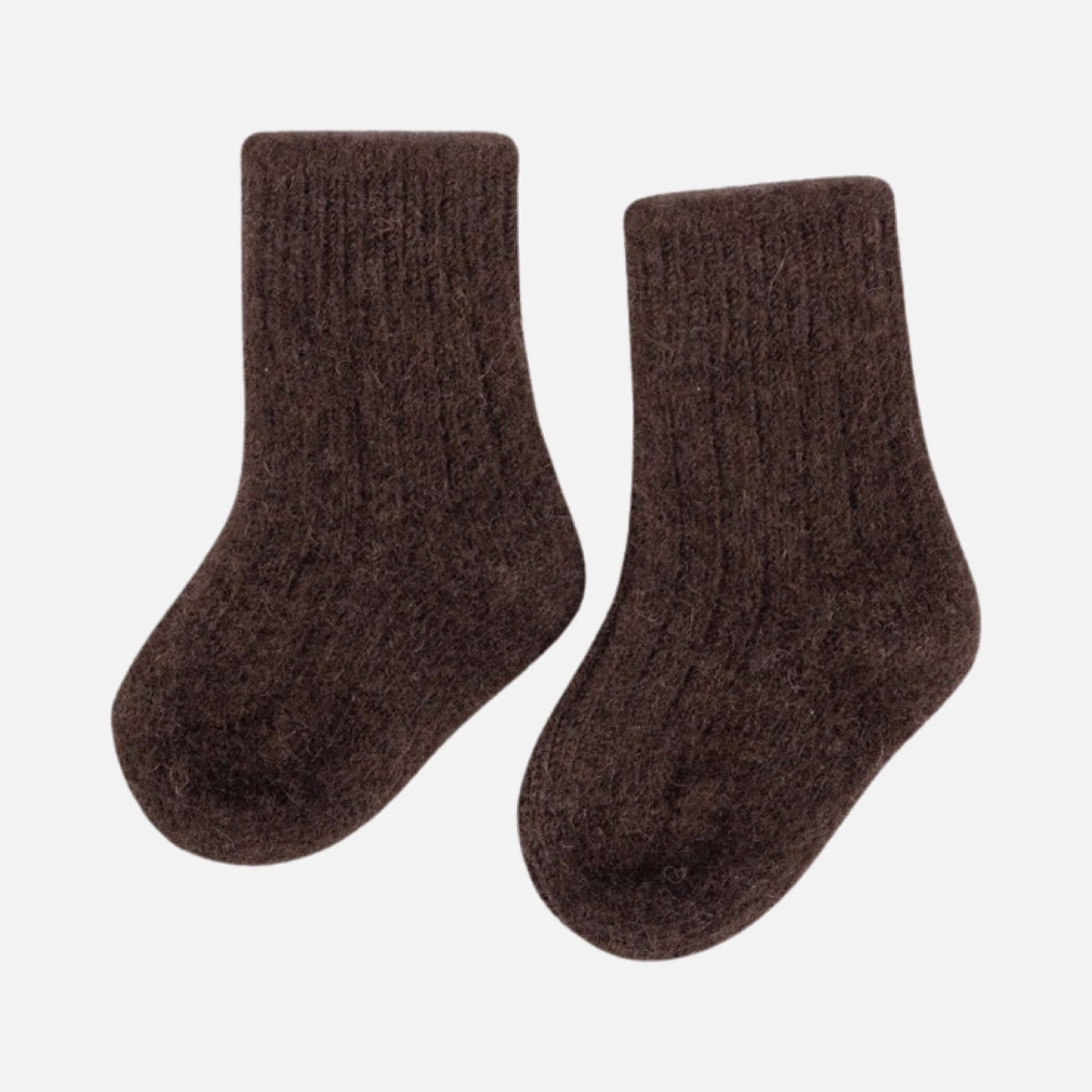 Little Steppe Socken aus Yakwolle in Schokoladenbraune Farbe