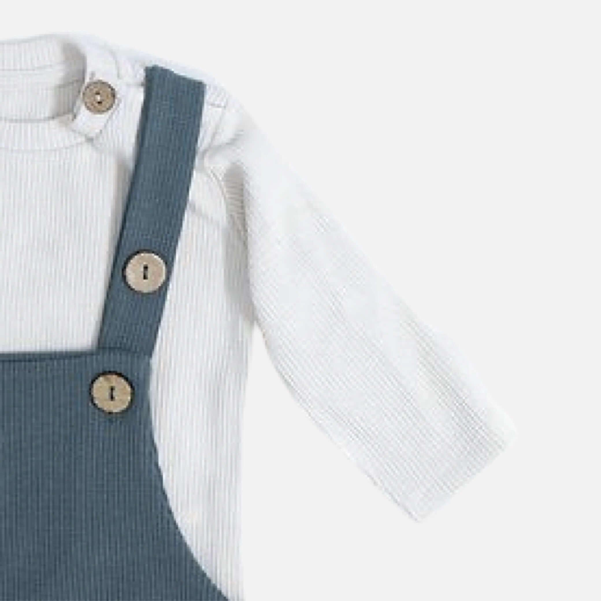 Tuta + maglione + cappello Natural Waffle - Set di 3 - Petrolio