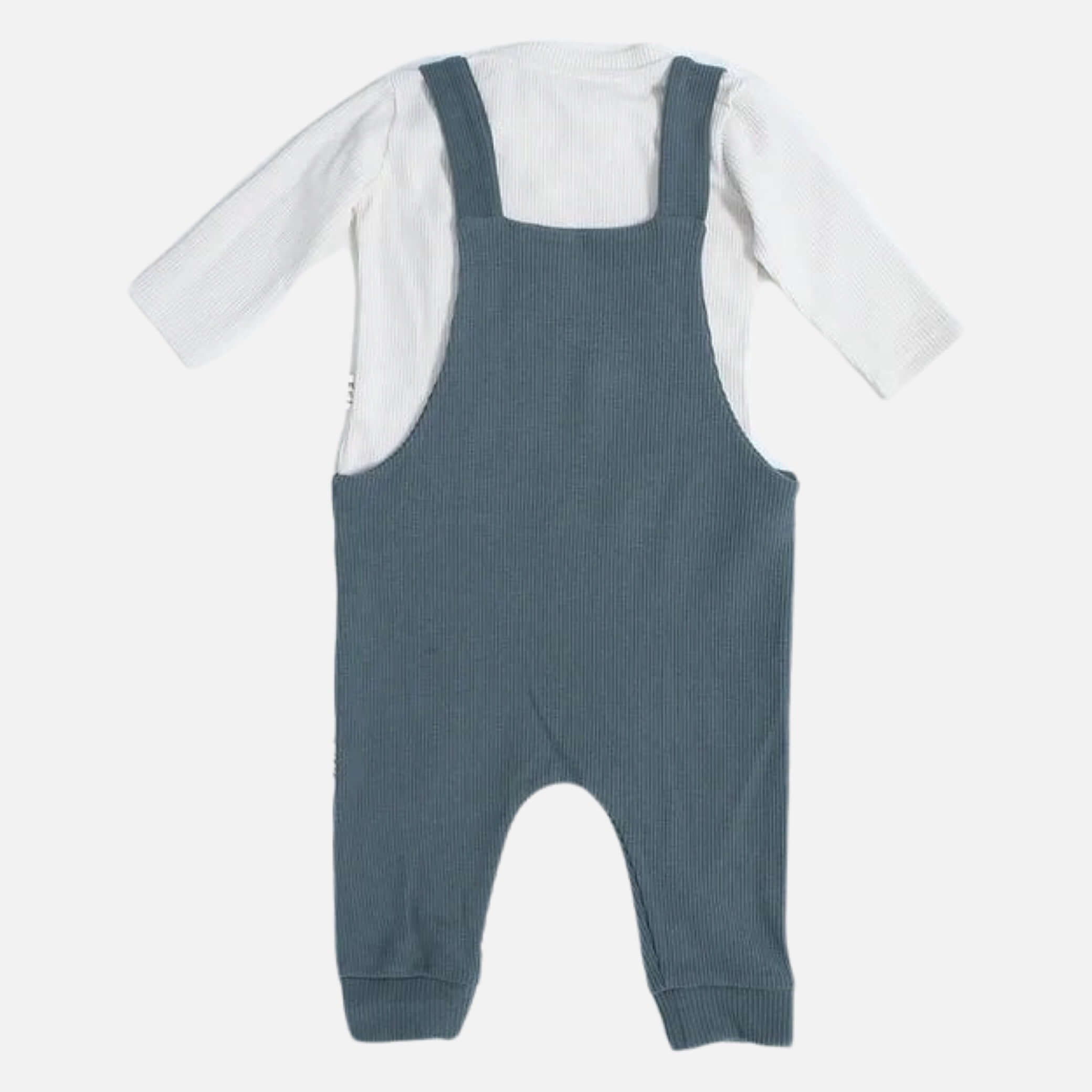 Tuta + maglione + cappello Natural Waffle - Set di 3 - Petrolio