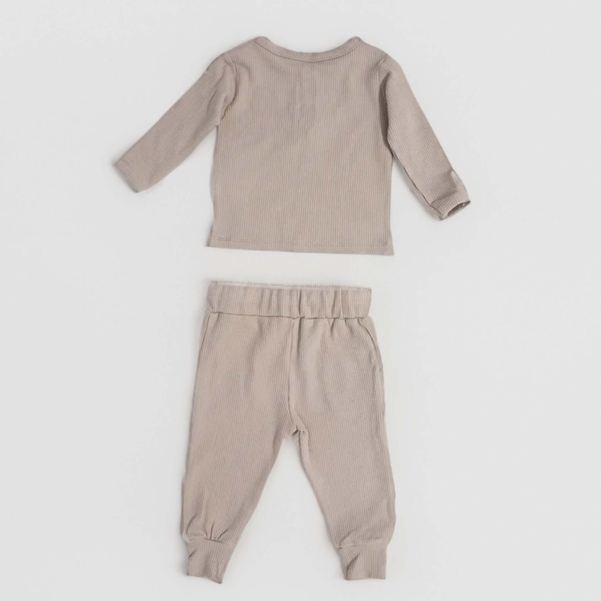 3-teiliges Set Natural Waffle Ober und Unterteil in Beige