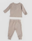 3-teiliges Set Natural Waffle Ober und Unterteil in Beige