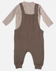 Natural Waffle Overall + Pullover - Braun