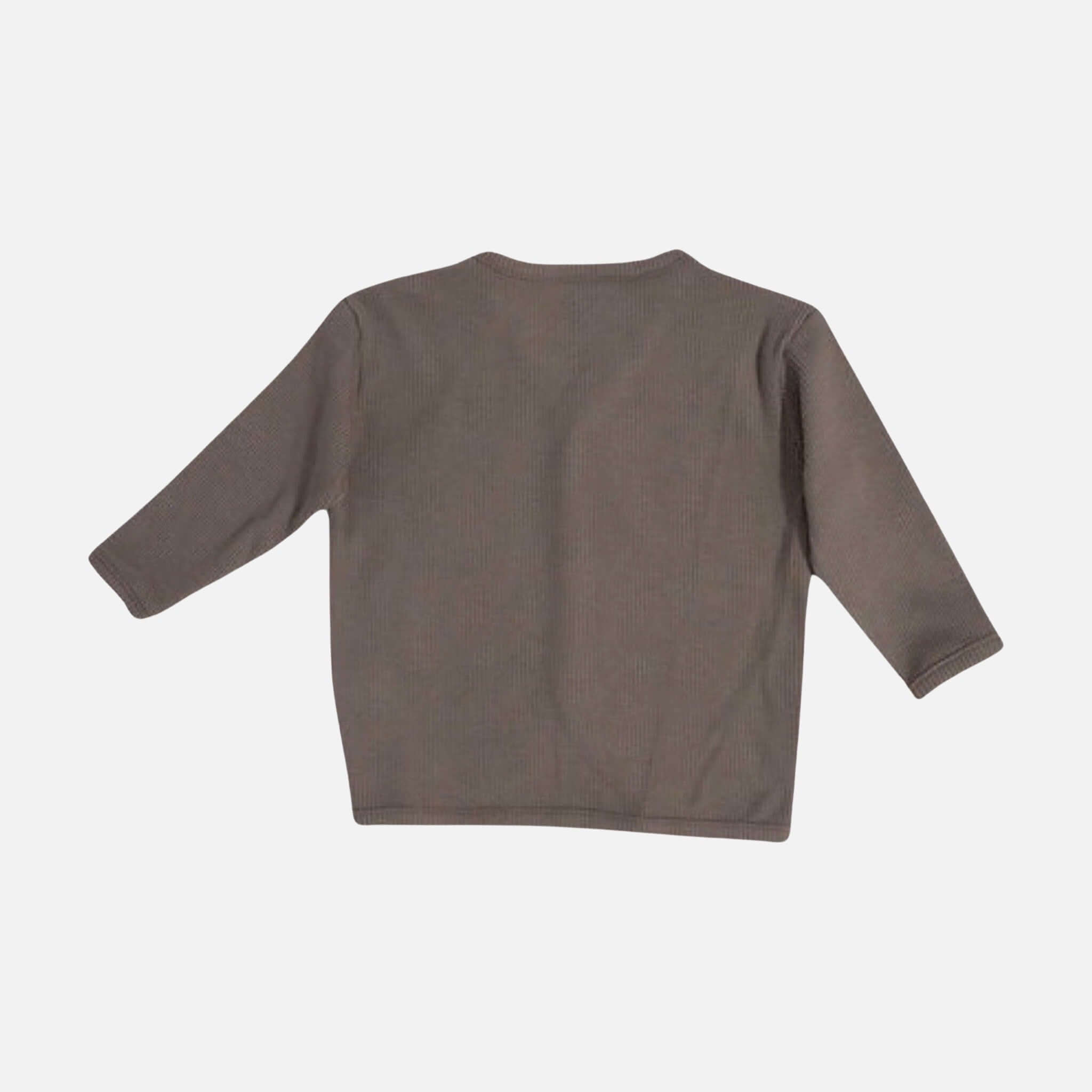 Natural Waffle Strickjacke aus Baumwolle - Braun