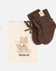 Baby-Hausschuhe aus Merinowolle in Mokka
