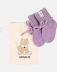 Baby-Hausschuhe aus Merinowolle in Lavendel