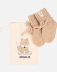 Baby-Hausschuhe aus 100% Merinowolle in Beige