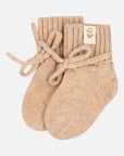 Baby-Hausschuhe aus Merinowolle in Beige
