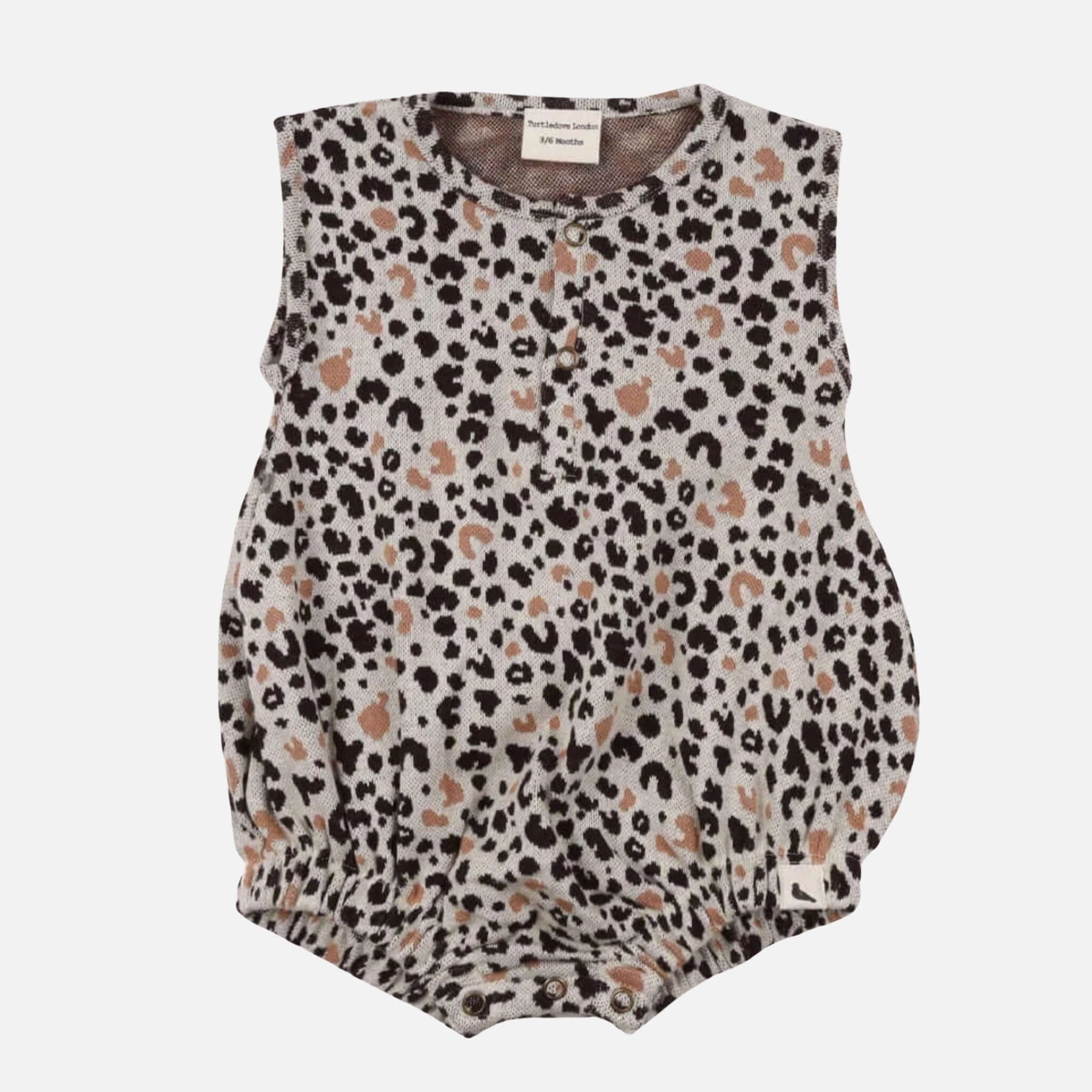 Pagliaccetto a bolle jacquard con animali leopardati
