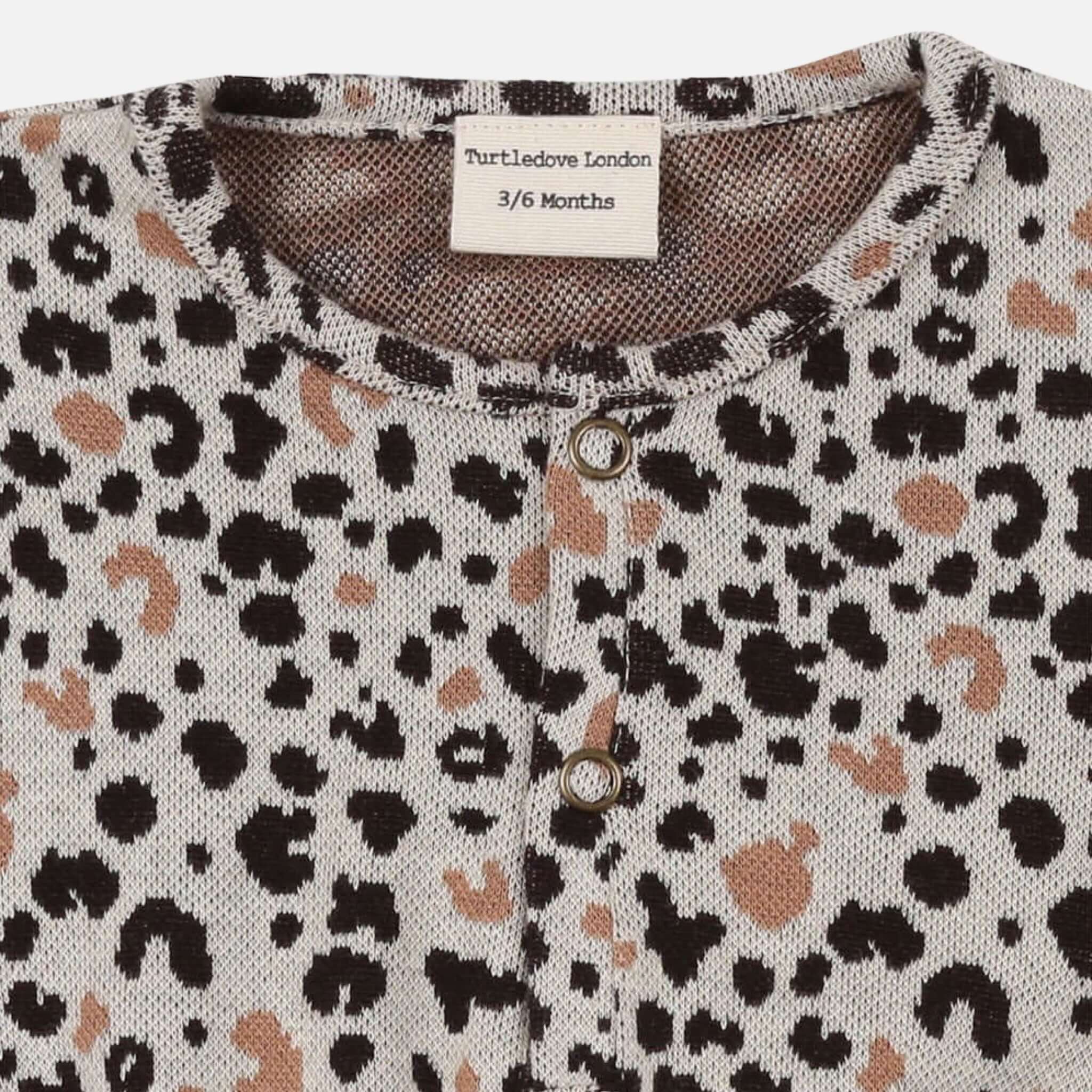 Pagliaccetto a bolle jacquard con animali leopardati