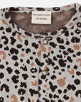 Pagliaccetto a bolle jacquard con animali leopardati