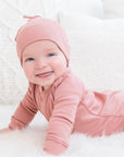 Cappello con nodo da bambino biologico - rosa