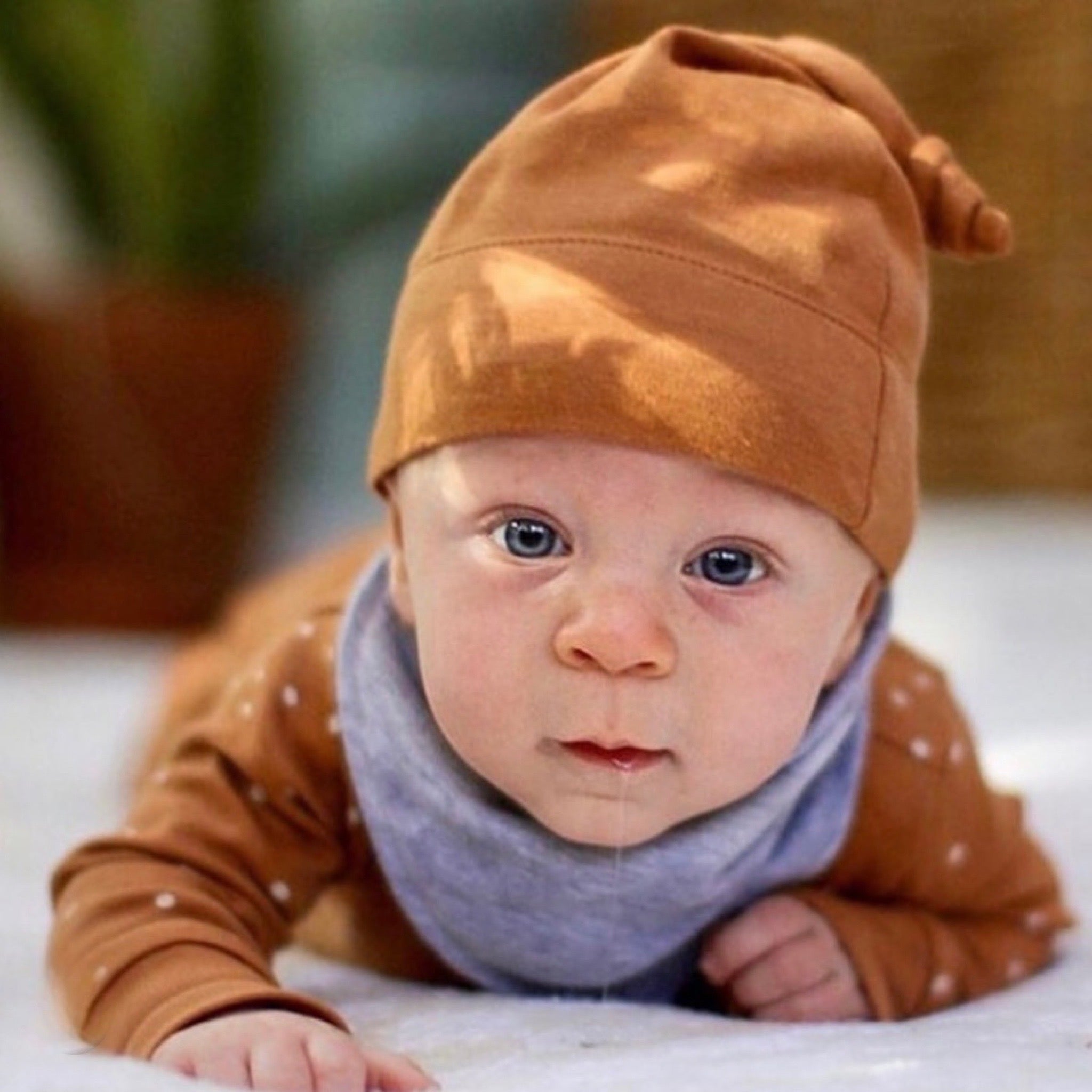 Cappello da bambino biologico con nodo classico - Zenzero
