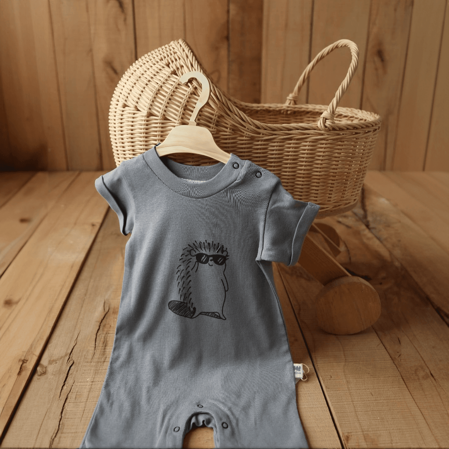 SunnyHog Cotton Cuddle Strampler - Dunkelgrau