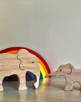 6-piece set of handmade Wooden Animals Safari