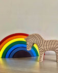 6-piece set of handmade Wooden Animals Safari