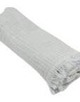 Musselin Fransendecke aus Baumwolle