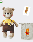 handgemachter Amigurumi Bär Honey - Bio-Häkelpuppe