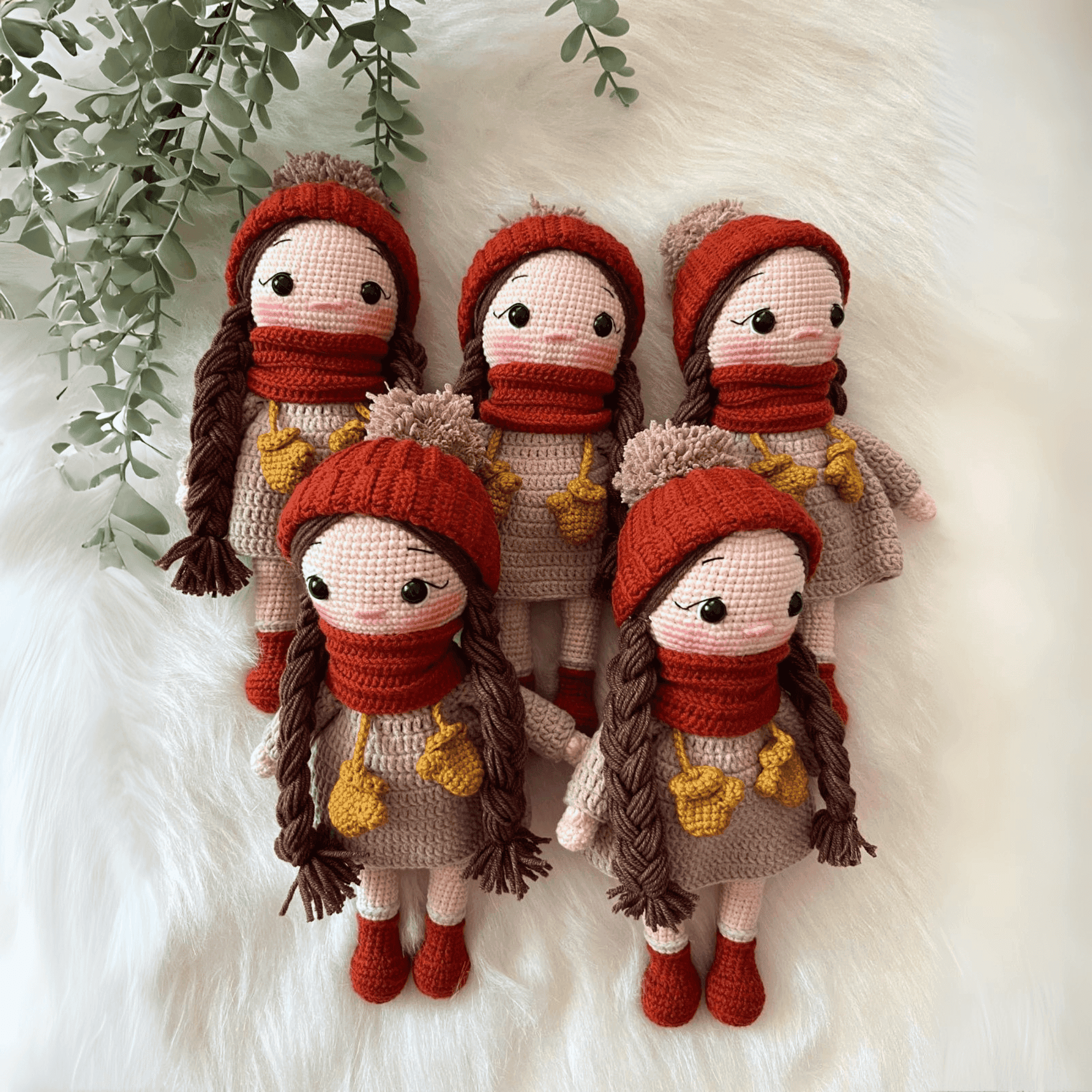Lina handgemachte Amigurumi Freundin Bio-Häkelpuppe