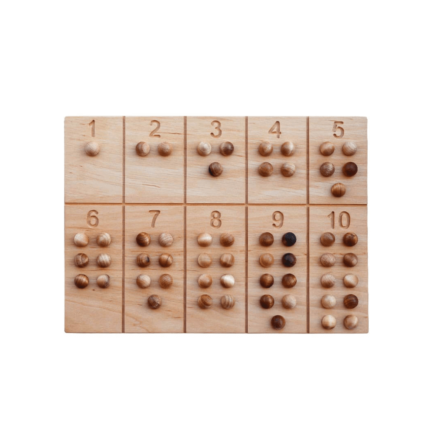 Montessori Zahlenzählbrett mit Holzkugeln