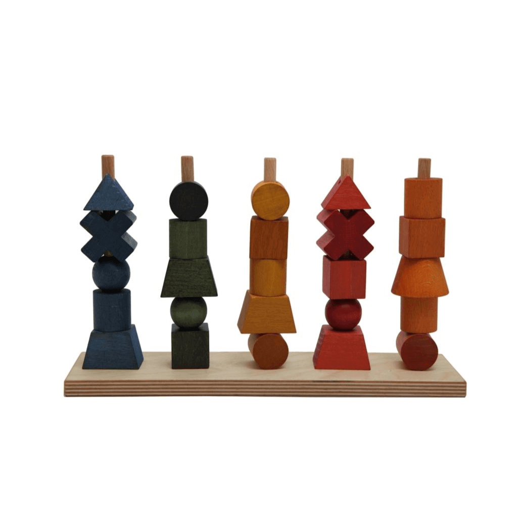 Montessori toy - Shapes plug-in game Rainbow