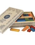 Montessori Spielzeug Holzblöcke im Tablett XL - 63 Stück Rainbow