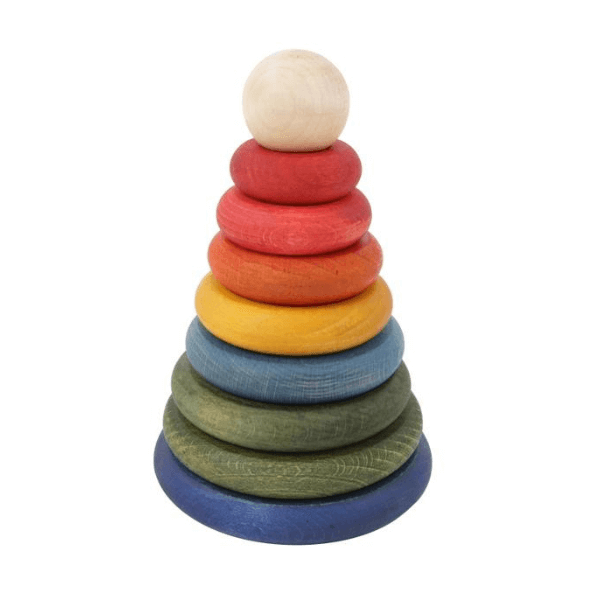 Stapelstein Rainbow aus Holz - Montessori Spielzeugzeug