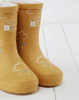 Stivali invernali in gomma color ocra con cambio colore