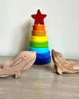 7-teiliges Holzspielzeug-Set, Meerestier-Figuren