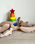 7-teiliges Holzspielzeug-Set, Meerestier-Figuren