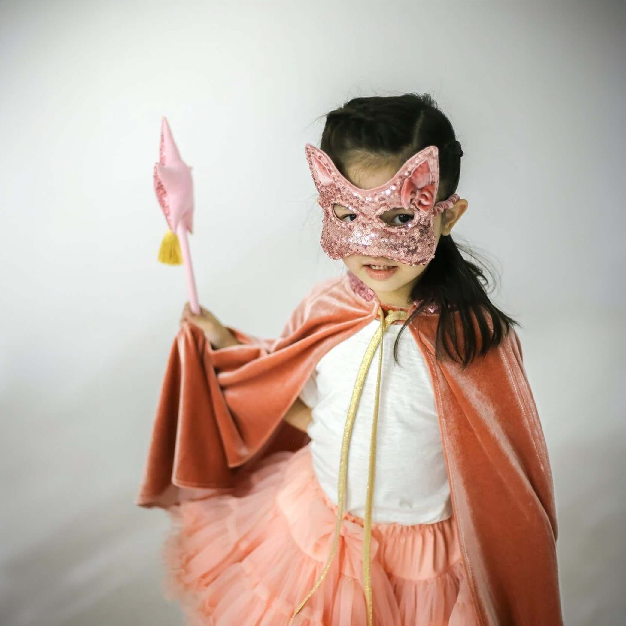Rosa Katzenmaske mit Pailletten