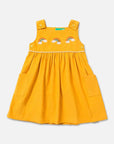 Embroidered Rainbow Corduroy Pinny Kleid - Cheeky Nomads