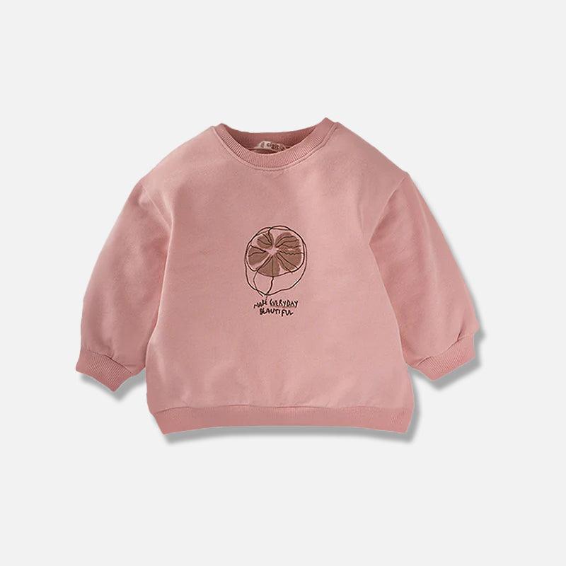 Fruit Embroidered Sweatshirt- Powder - Cheeky Nomads