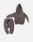 3-Thread-Fleece Trainingsanzug in Braun  für Kinder