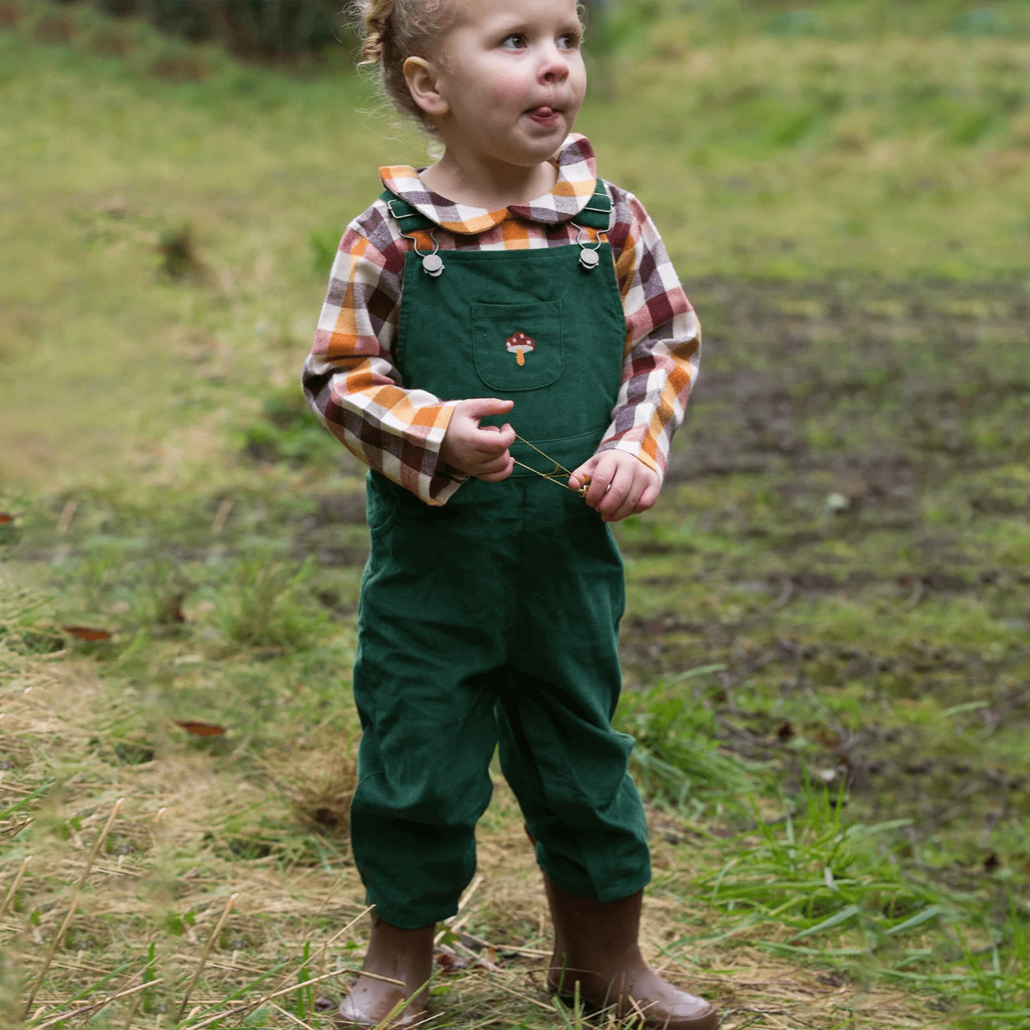 Embroidered Toadstool Classic Corduroy Jumpsuit - Cheeky Nomads