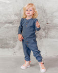 Baby Natural Ober und Unterteil mit Mütze - Petrol - Cheeky Nomads