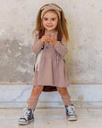 Natural Waffle Kleid mit Stirnband- Beige - Cheeky Nomads