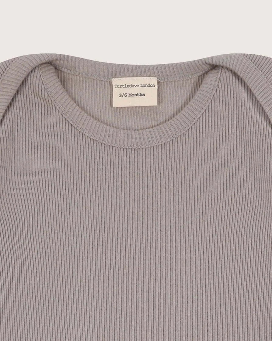 Gray ribbed Bodysuit